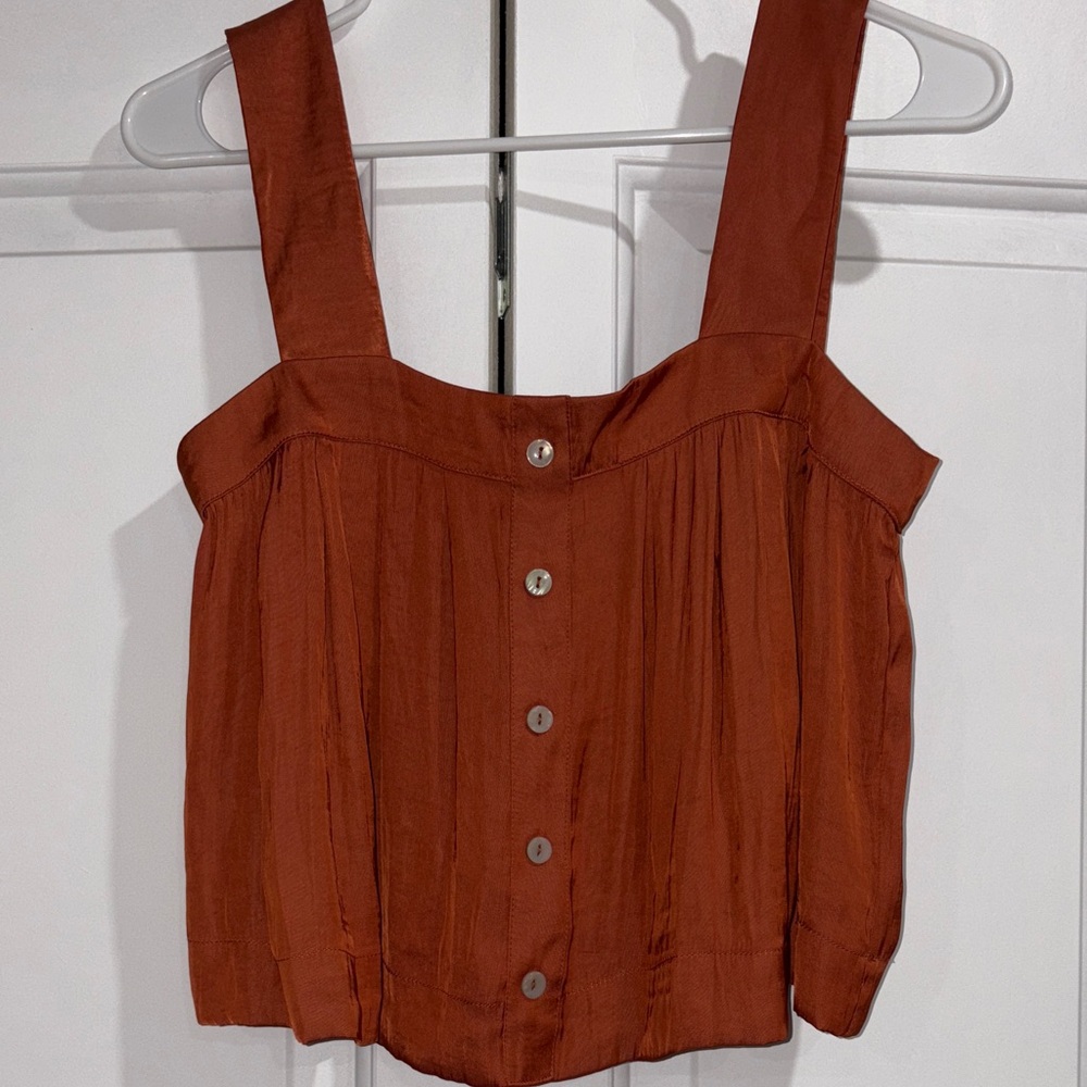 Christian Lacroix Terracotta Button-Down Blouse
